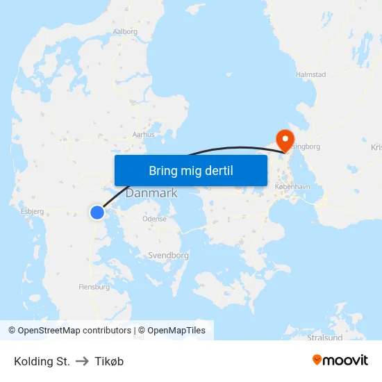 Kolding St. to Tikøb map