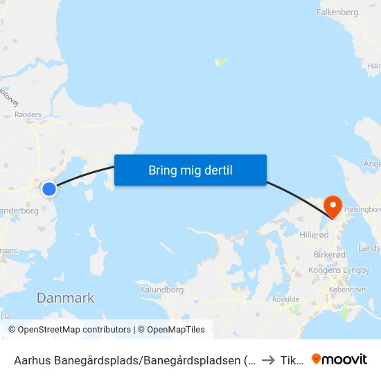 Aarhus Banegårdsplads/Banegårdspladsen (Flybus) to Tikøb map
