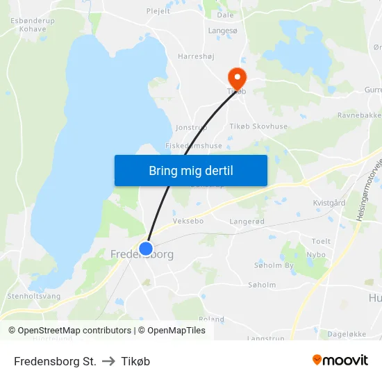 Fredensborg St. to Tikøb map