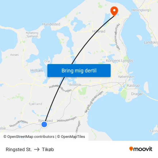 Ringsted St. to Tikøb map