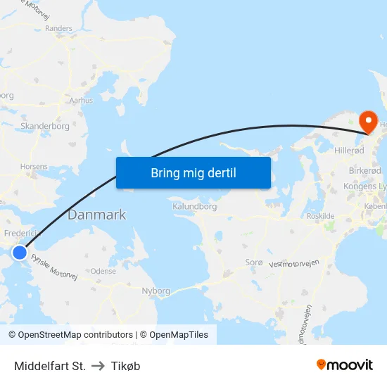 Middelfart St. to Tikøb map