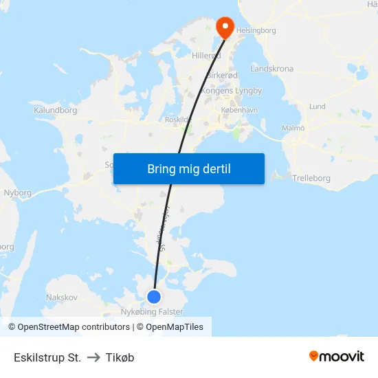 Eskilstrup St. to Tikøb map