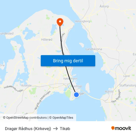 Dragør Rådhus (Kirkevej) to Tikøb map