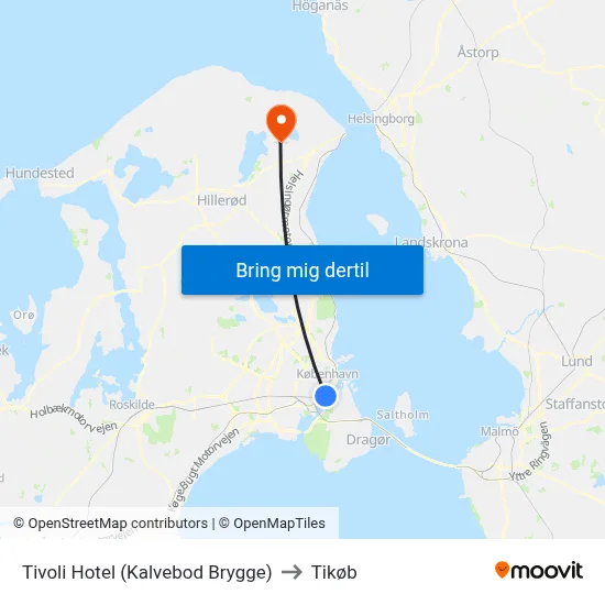 Tivoli Hotel (Kalvebod Brygge) to Tikøb map
