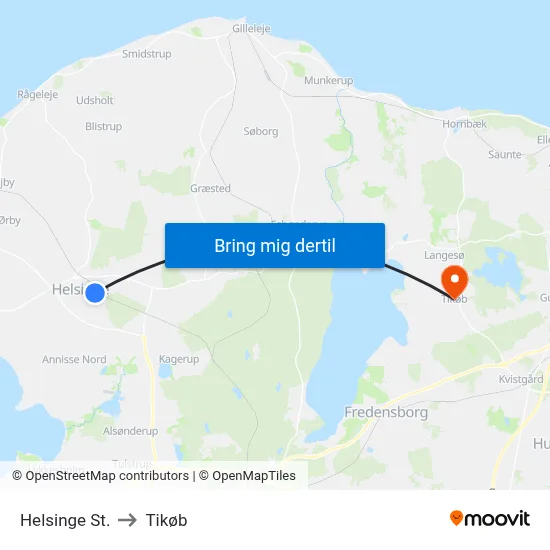 Helsinge St. to Tikøb map