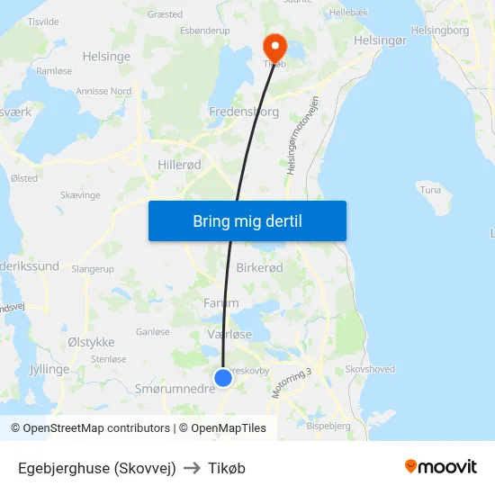 Egebjerghuse (Skovvej) to Tikøb map