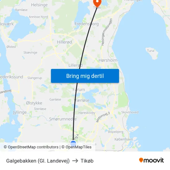 Galgebakken (Gl. Landevej) to Tikøb map