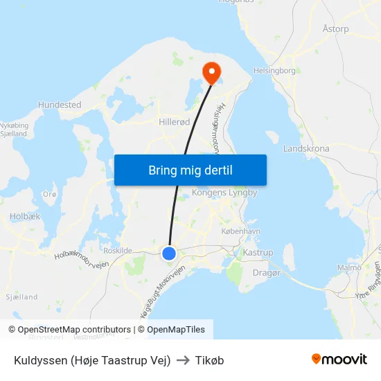 Kuldyssen (Høje Taastrup Vej) to Tikøb map