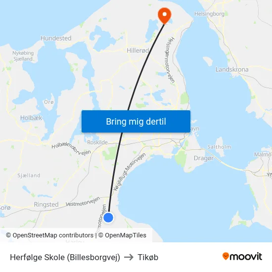 Herfølge Skole (Billesborgvej) to Tikøb map