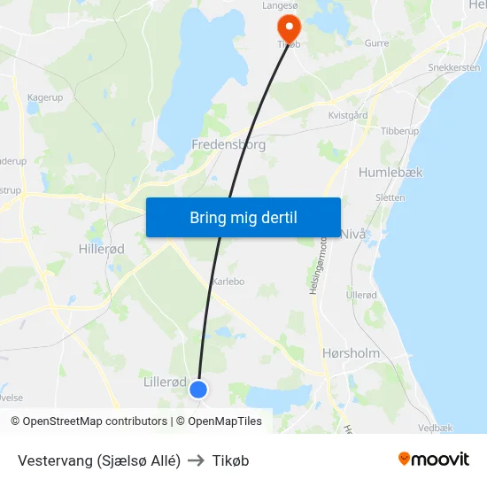 Vestervang (Sjælsø Allé) to Tikøb map