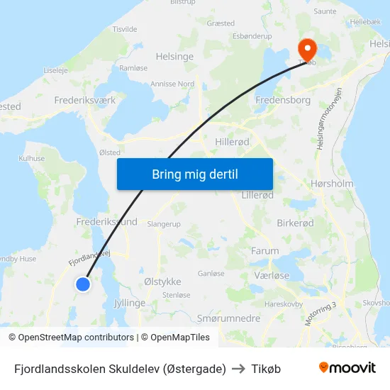 Fjordlandsskolen Skuldelev (Østergade) to Tikøb map