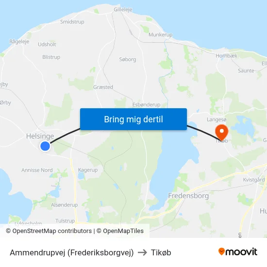 Ammendrupvej (Frederiksborgvej) to Tikøb map