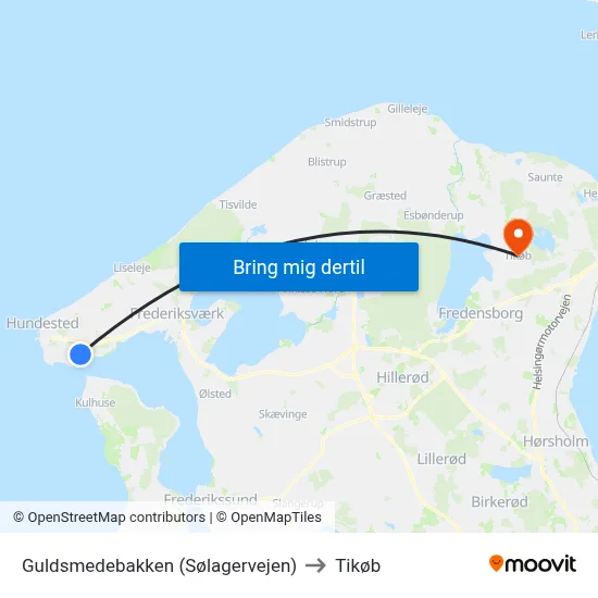 Guldsmedebakken (Sølagervejen) to Tikøb map