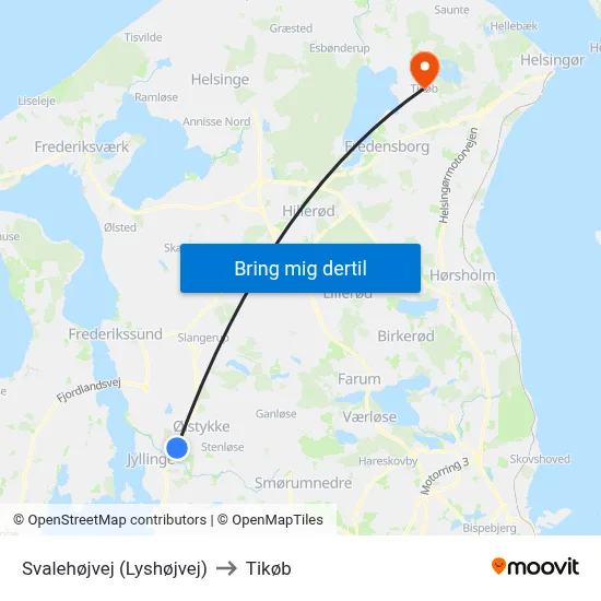 Svalehøjvej (Lyshøjvej) to Tikøb map