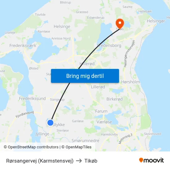 Rørsangervej (Karmstensvej) to Tikøb map