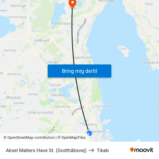 Aksel Møllers Have St. (Godthåbsvej) to Tikøb map