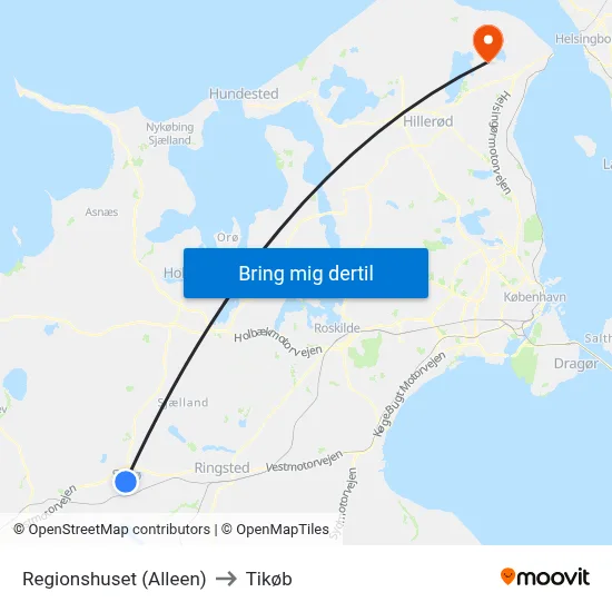 Regionshuset (Alleen) to Tikøb map