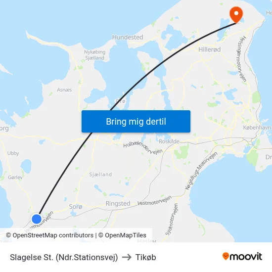 Slagelse St. (Ndr.Stationsvej) to Tikøb map