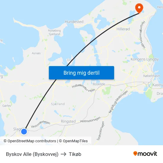 Byskov Alle (Byskovvej) to Tikøb map