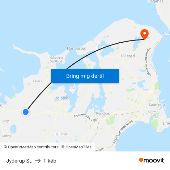 Jyderup St. to Tikøb map