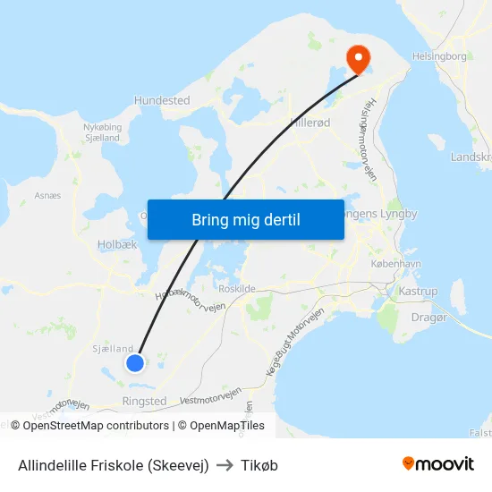 Allindelille Friskole (Skeevej) to Tikøb map