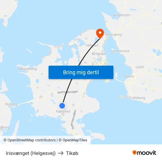 Irisvænget (Helgesvej) to Tikøb map