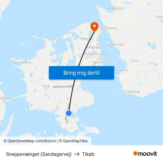 Sneppevænget (Sandagervej) to Tikøb map