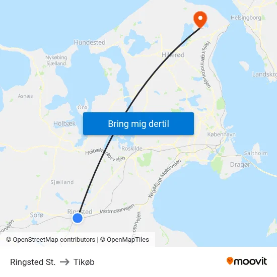 Ringsted St. to Tikøb map