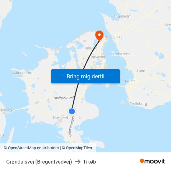 Grøndalsvej (Bregentvedvej) to Tikøb map