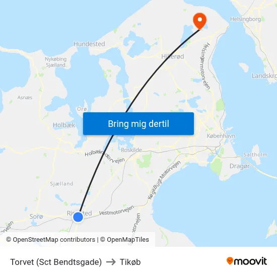 Torvet (Sct Bendtsgade) to Tikøb map