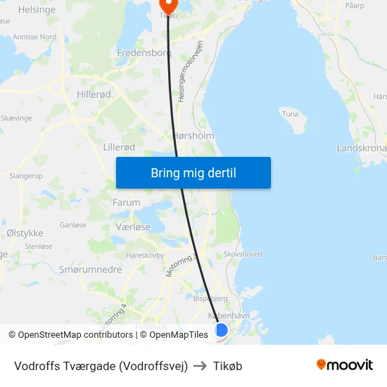 Vodroffs Tværgade (Vodroffsvej) to Tikøb map