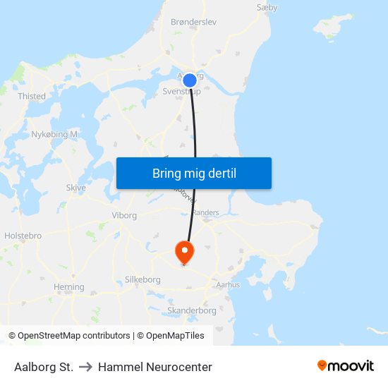 Aalborg St. to Hammel Neurocenter map