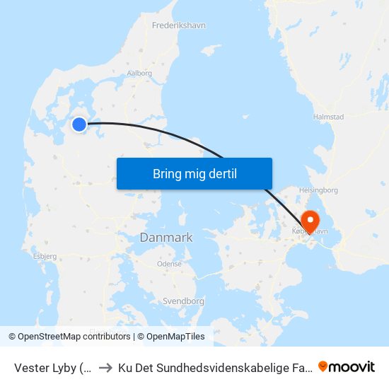 Vester Lyby (Skive Kom) to Ku Det Sundhedsvidenskabelige Fakultet - Panum Instituttet map