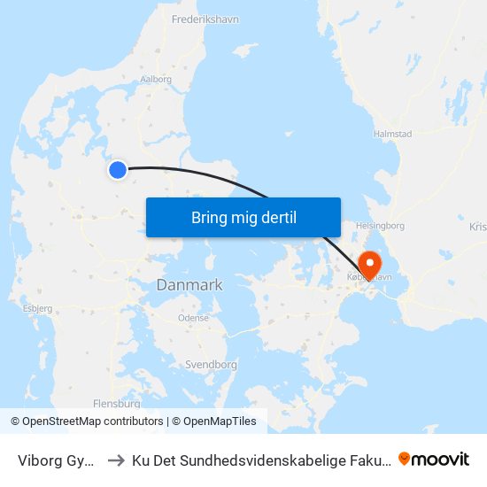 Viborg Gymnasium to Ku Det Sundhedsvidenskabelige Fakultet - Panum Instituttet map