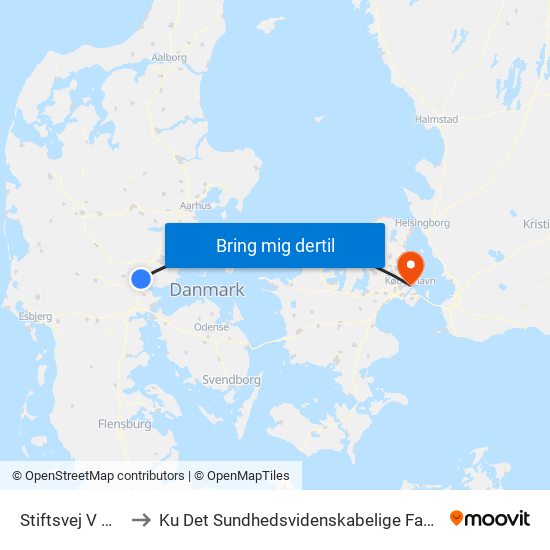 Stiftsvej V Horsensvej to Ku Det Sundhedsvidenskabelige Fakultet - Panum Instituttet map