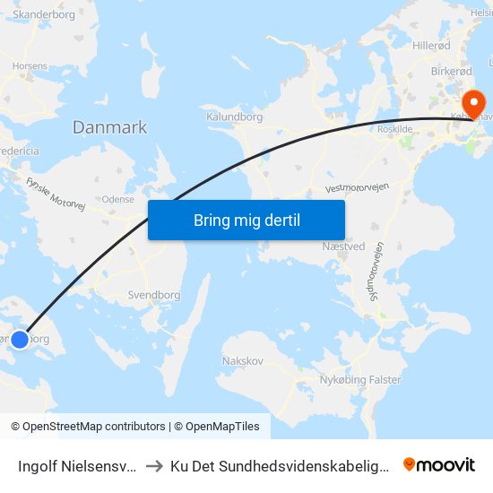 Ingolf Nielsensvej V Vestermark to Ku Det Sundhedsvidenskabelige Fakultet - Panum Instituttet map