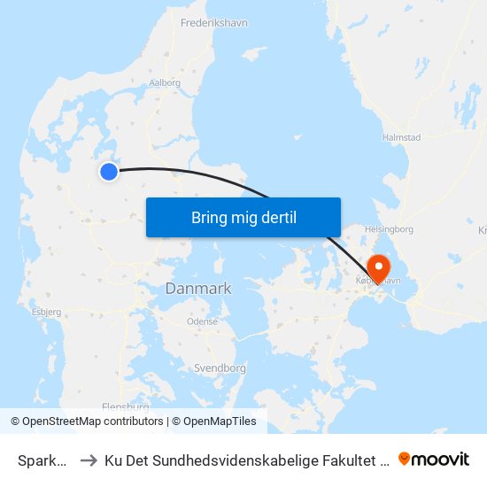 Sparkær St. to Ku Det Sundhedsvidenskabelige Fakultet - Panum Instituttet map