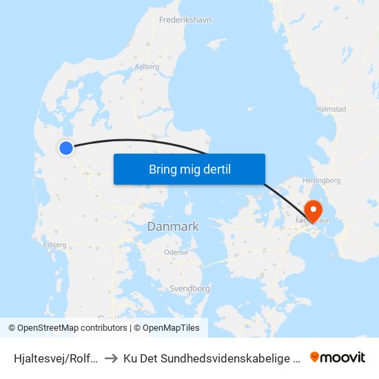 Hjaltesvej/Rolf Krake Skolen to Ku Det Sundhedsvidenskabelige Fakultet - Panum Instituttet map