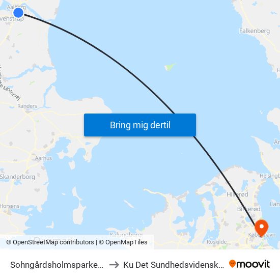 Sohngårdsholmsparken (Sohngårdsholmsvej / Aalborg) to Ku Det Sundhedsvidenskabelige Fakultet - Panum Instituttet map