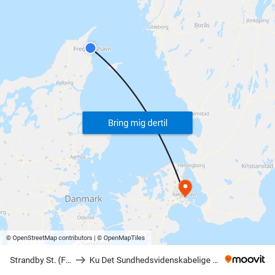 Strandby St. (Frederikshavn) to Ku Det Sundhedsvidenskabelige Fakultet - Panum Instituttet map