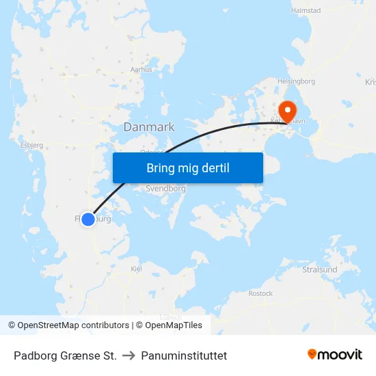 Padborg Grænse St. to Panuminstituttet map