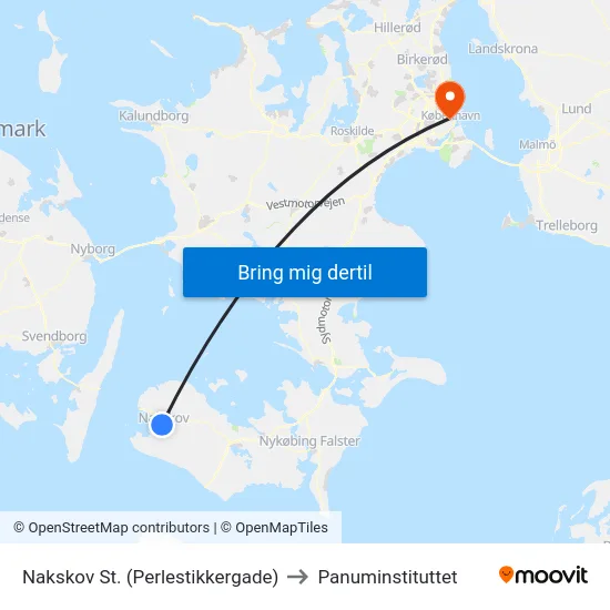 Nakskov St. (Perlestikkergade) to Panuminstituttet map
