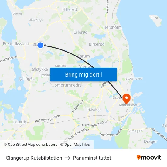 Slangerup Rutebilstation to Panuminstituttet map