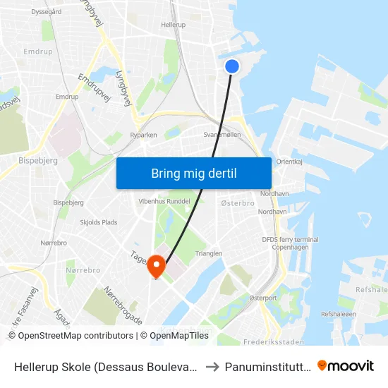 Hellerup Skole (Dessaus Boulevard) to Panuminstituttet map