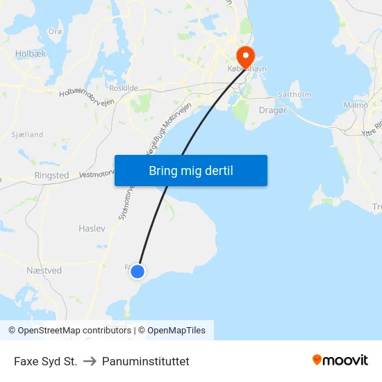 Faxe Syd St. to Panuminstituttet map