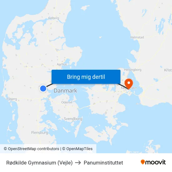 Rødkilde Gymnasium (Vejle) to Panuminstituttet map
