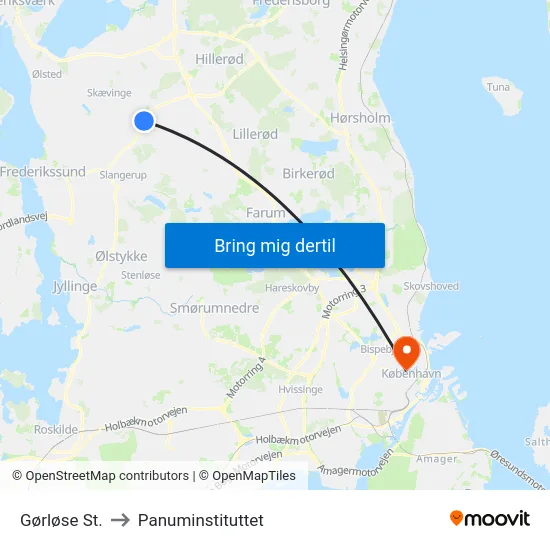 Gørløse St. to Panuminstituttet map