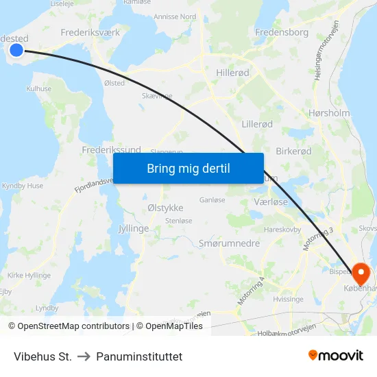 Vibehus St. to Panuminstituttet map
