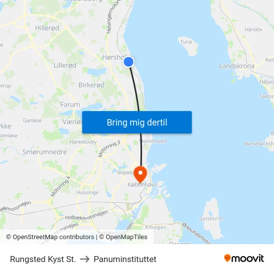 Rungsted Kyst St. to Panuminstituttet map