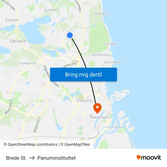 Brede St. to Panuminstituttet map